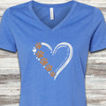 Golden Retriever Loyal Heart V-Neck Tee - Heather True Royal