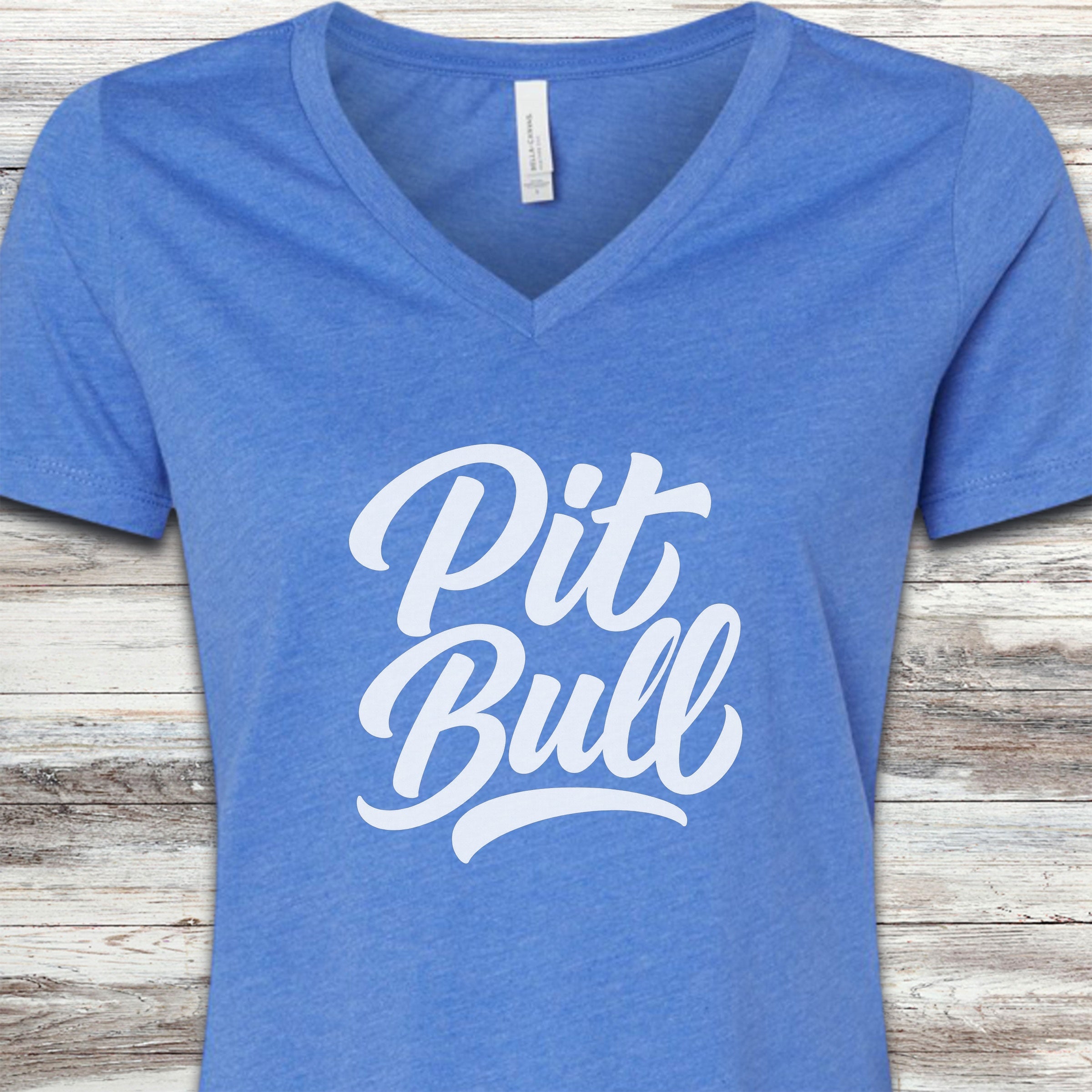 Pit Bull Team V-Neck Tee - Heather True Royal