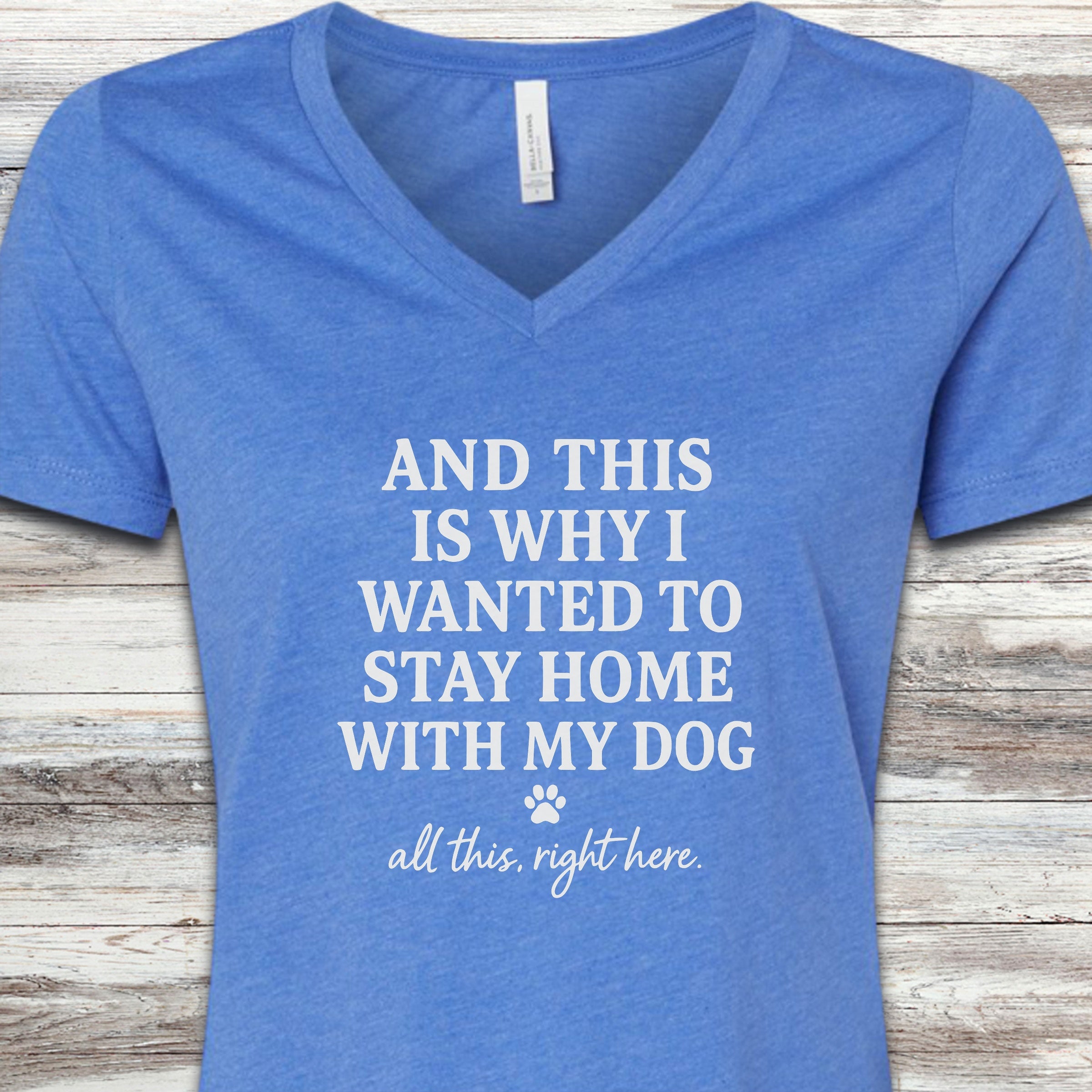 This Is Why V-Neck Tee - Heather True Royal