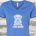 Wheaten I Love Beards V-Neck Tee - Heather True Royal