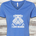 Sealyham Terrier I Love Beards V-Neck Tee - Heather True Royal