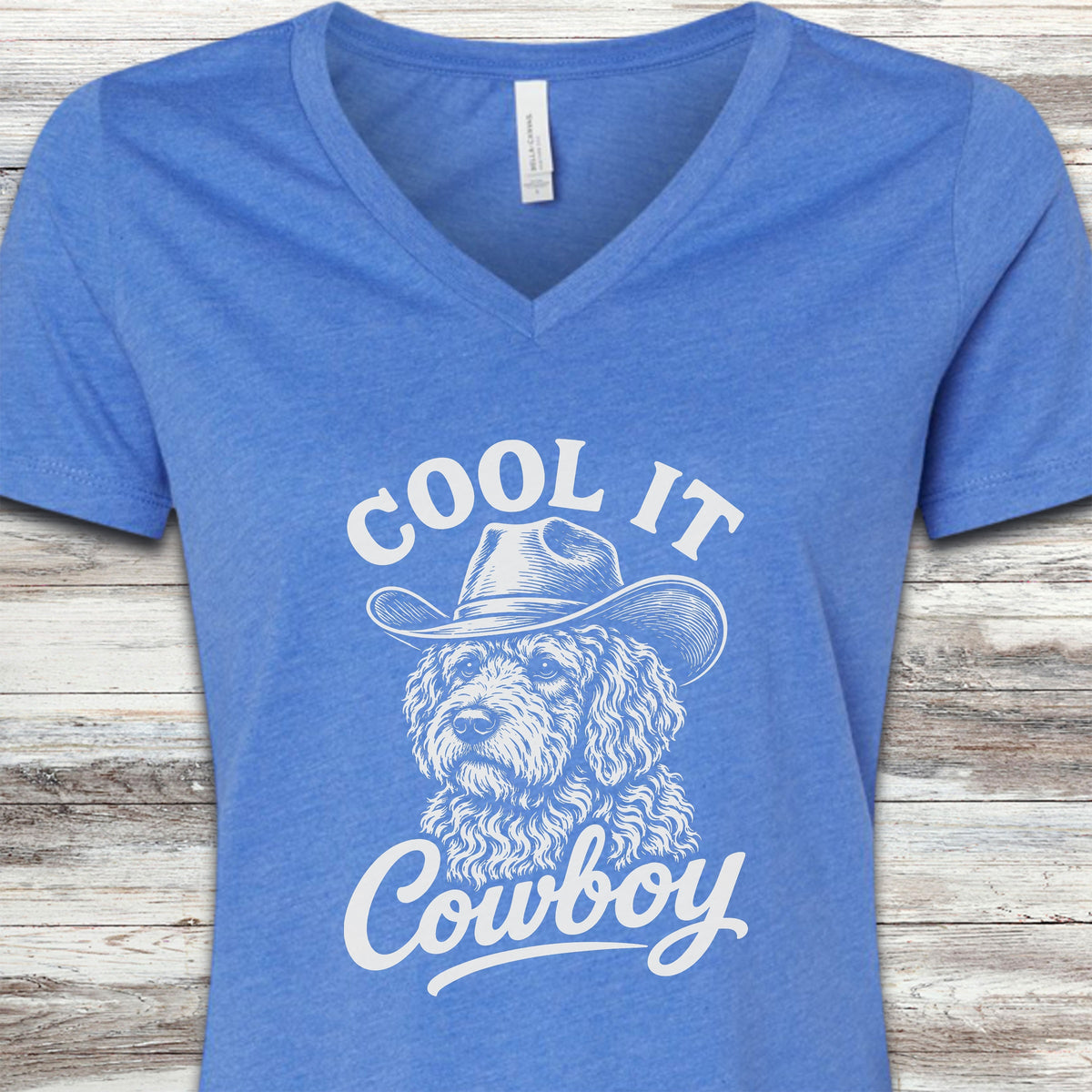 Labradoodle Cool It V-Neck Tee - Heather True Royal