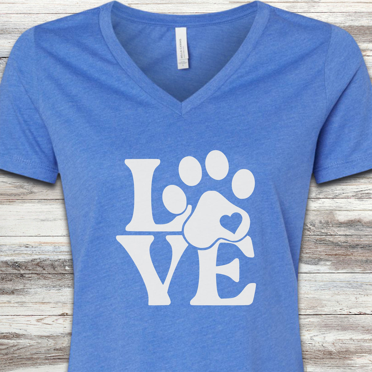 Love V-Neck Tee - Heather True Royal