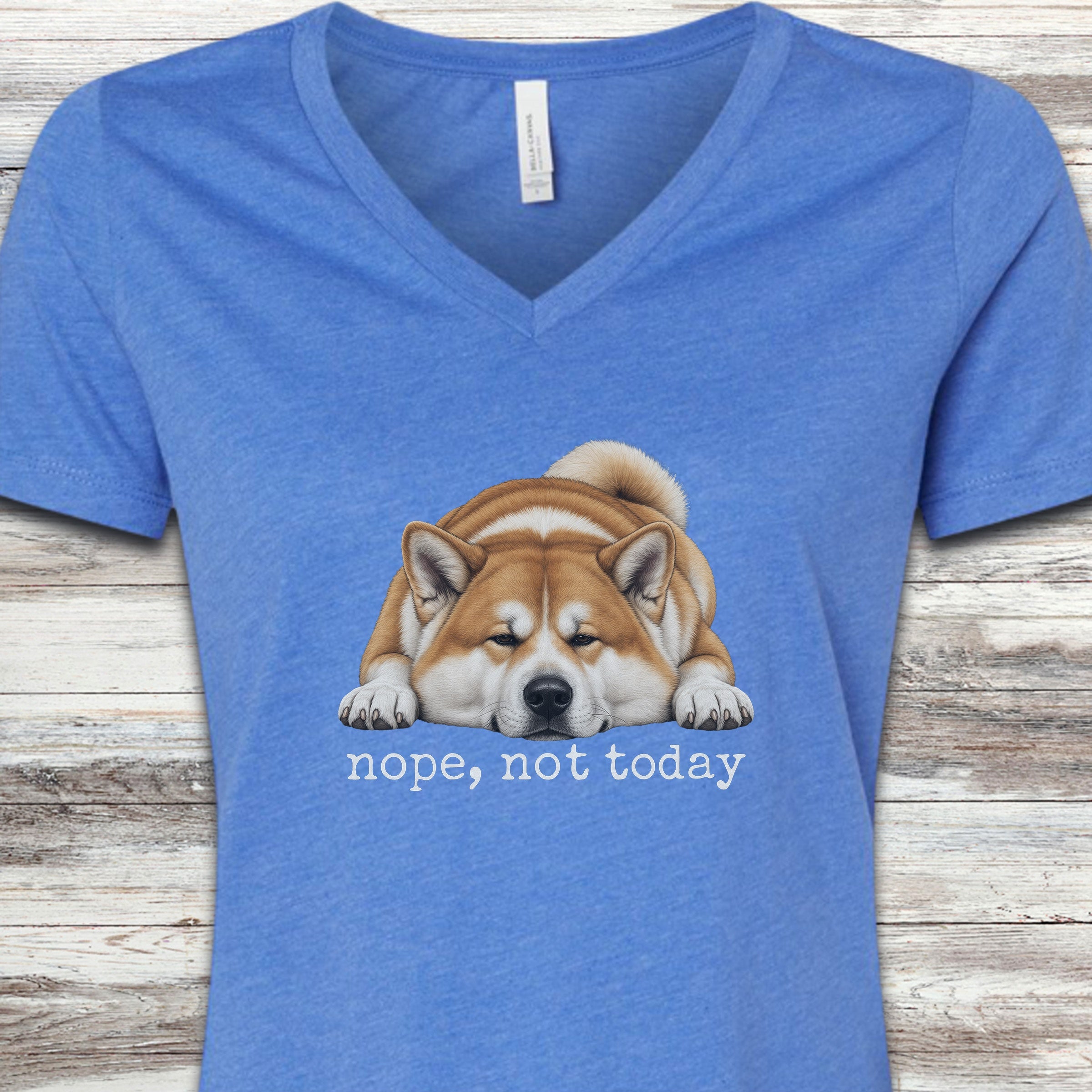 Akita Nope V-Neck Tee - Heather True Royal