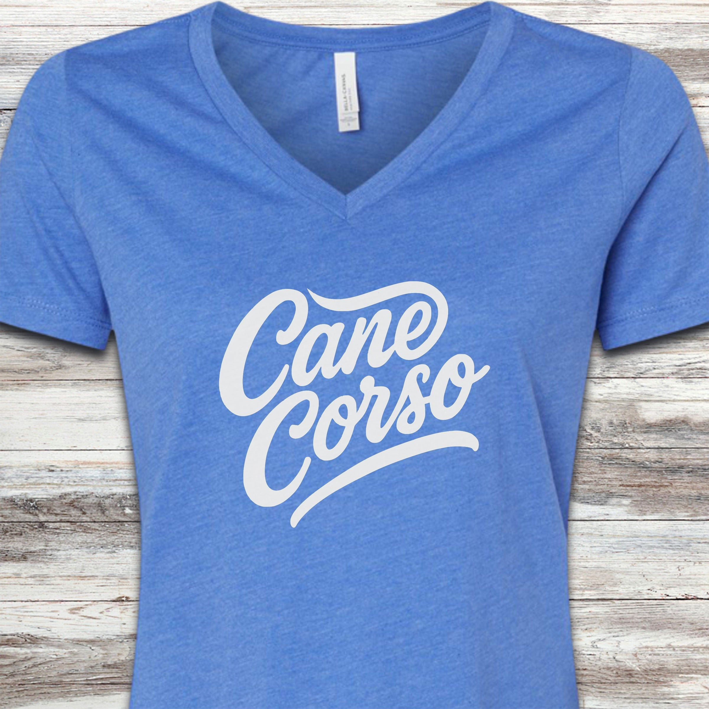 Cane Corso Team V-Neck Tee - Heather True Royal