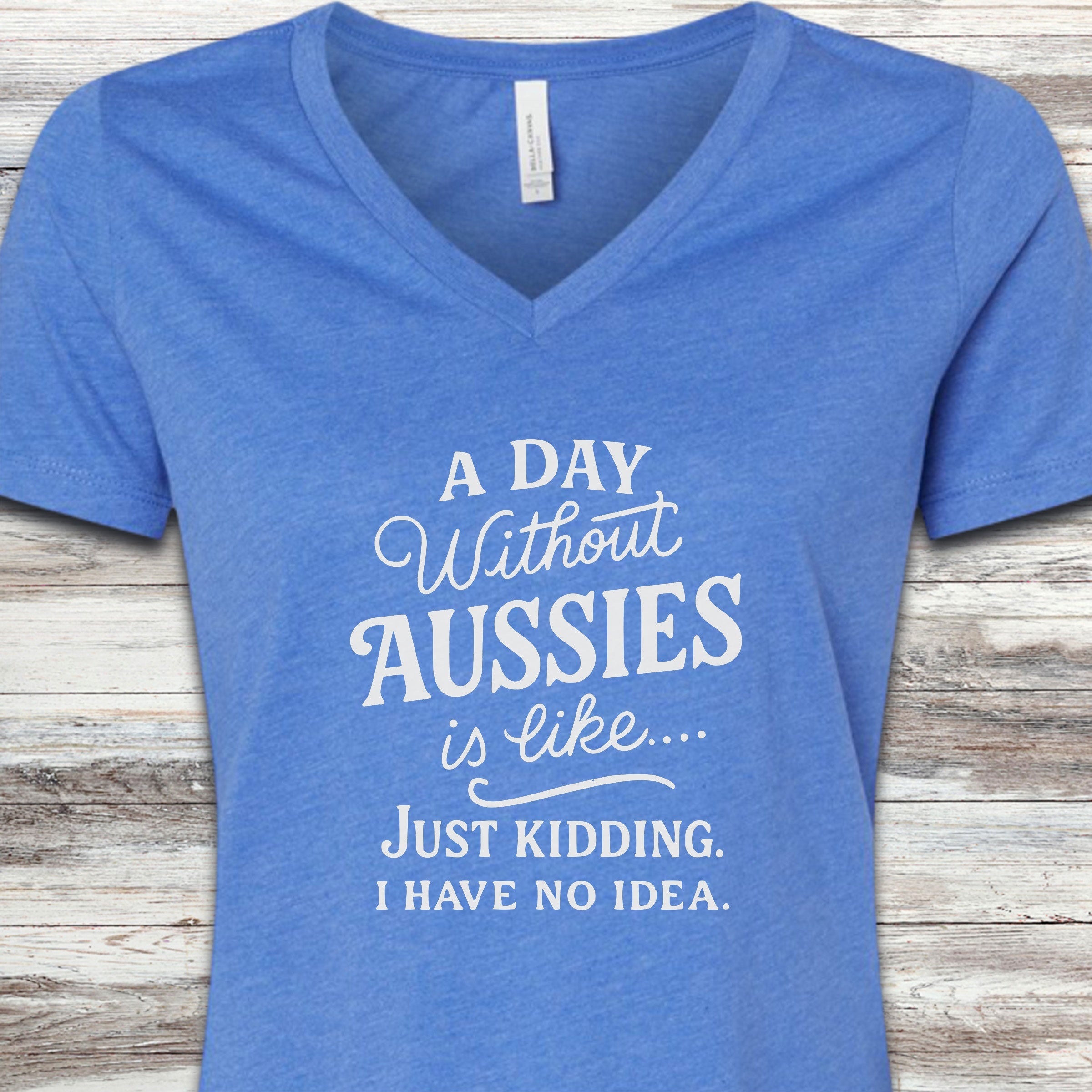 Aussie Days V-Neck Tee - Heather True Royal