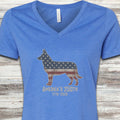 Belgian Malinois 250 V-Neck Tee - Heather True Royal