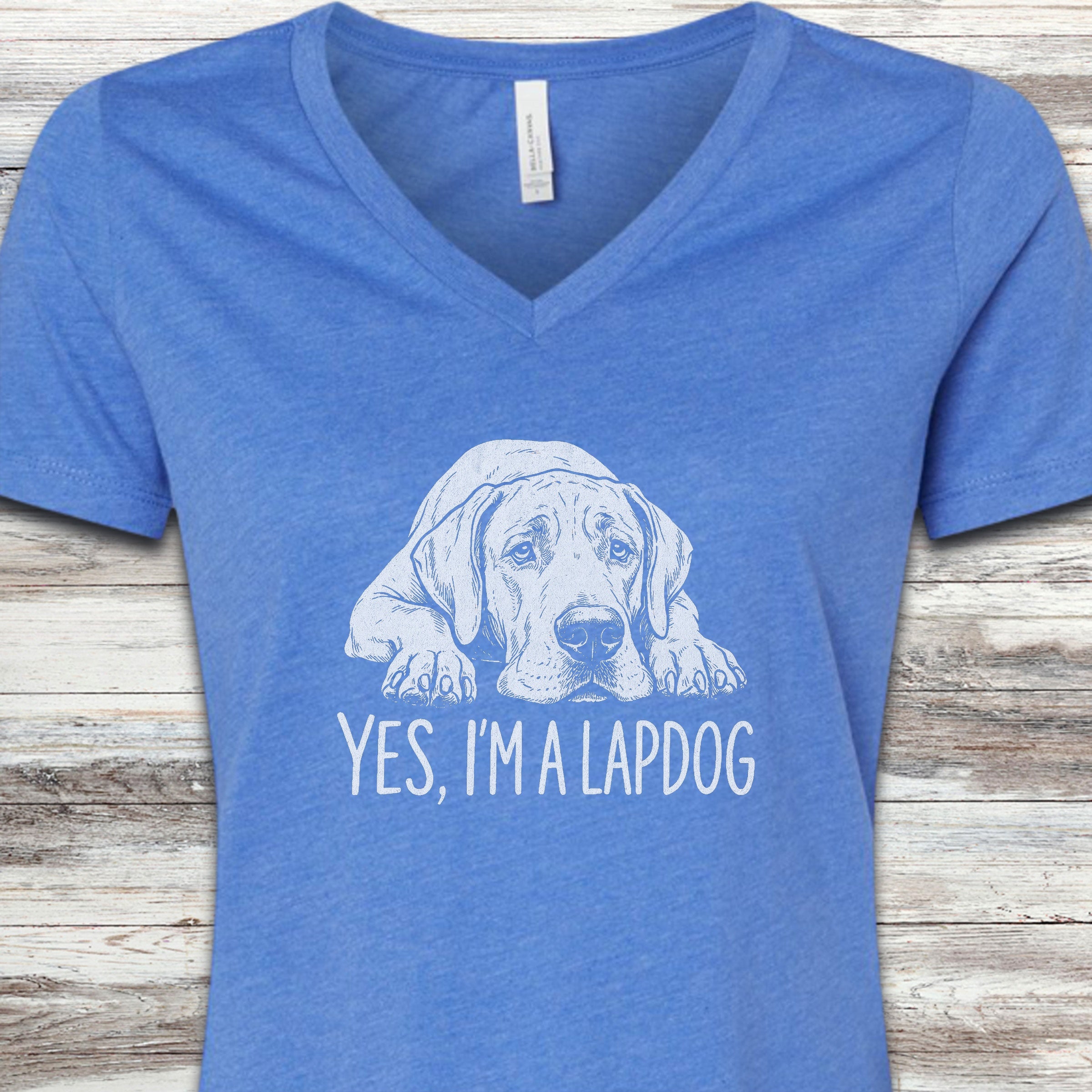 Great Dane Lapdog V-Neck Tee - Heather True Royal