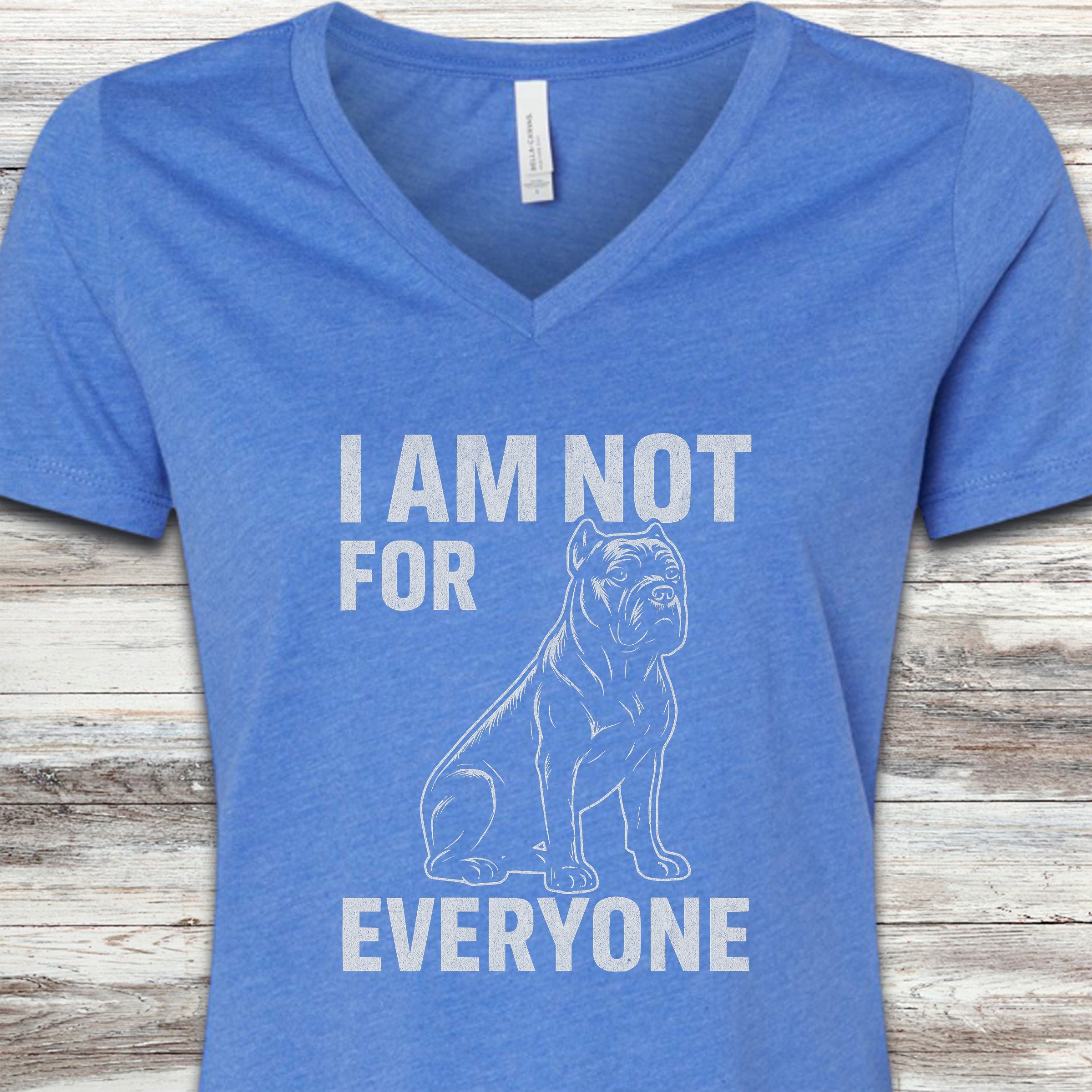 Cane Corso Not 4 Everyone V-Neck Tee - Heather True Royal