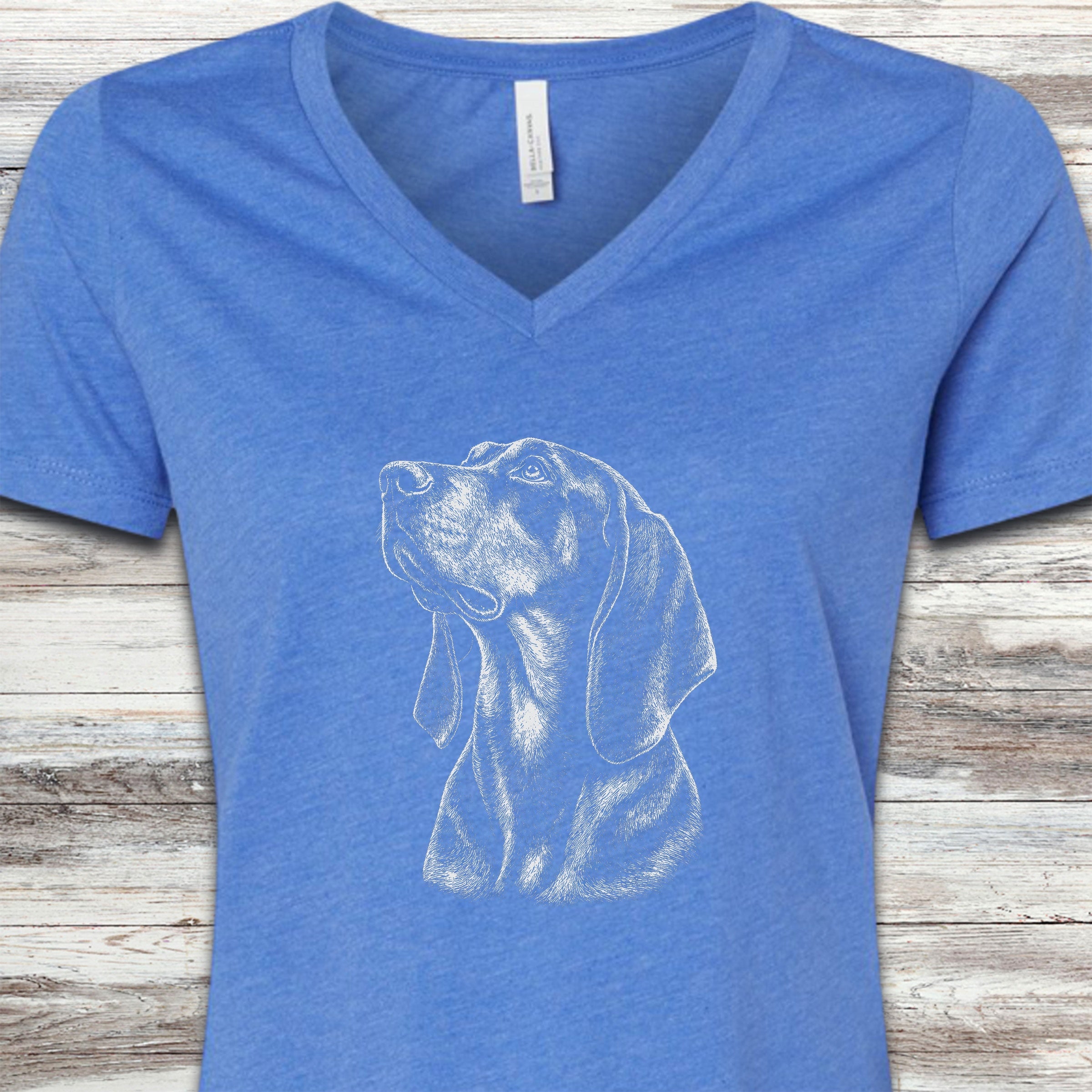 Coonhound Loyalty V-Neck Tee - Heather True Royal