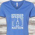 English Springer Spaniel Nation V-Neck Tee - Heather True Royal