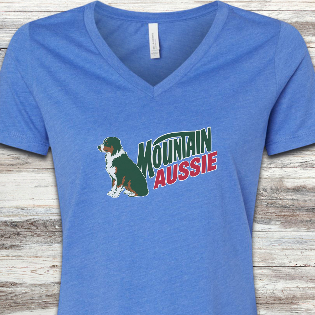 Australian Mountain Dog V-Neck Tee - Heather True Royal