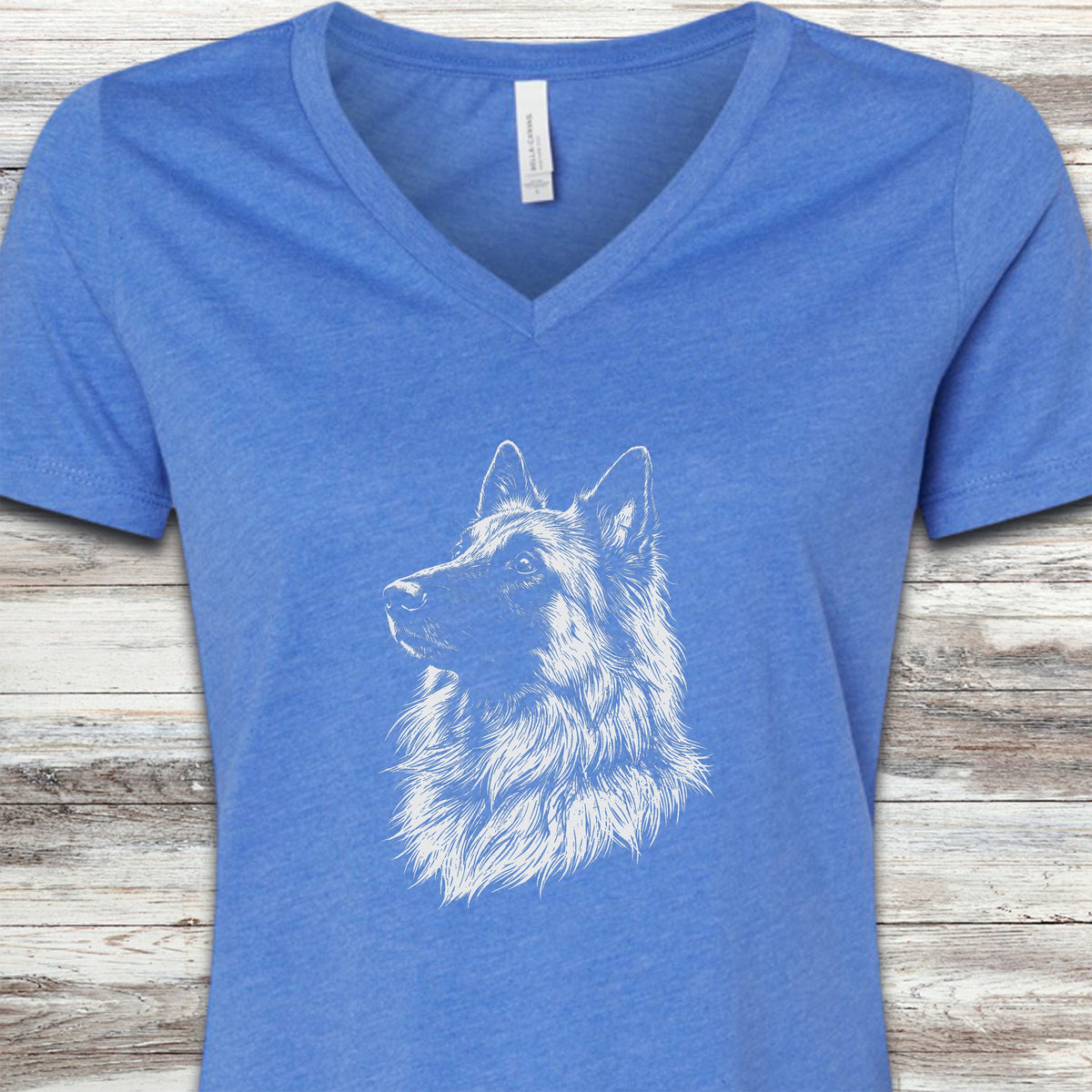 Belgian Tervuren Loyalty V-Neck Tee - Heather True Royal