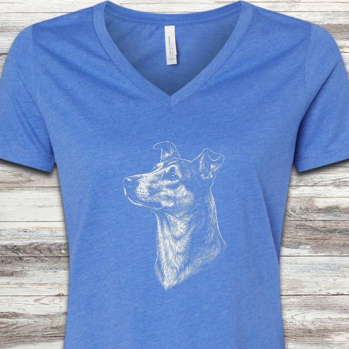 Smooth Collie Loyalty V-Neck Tee - Heather True Royal