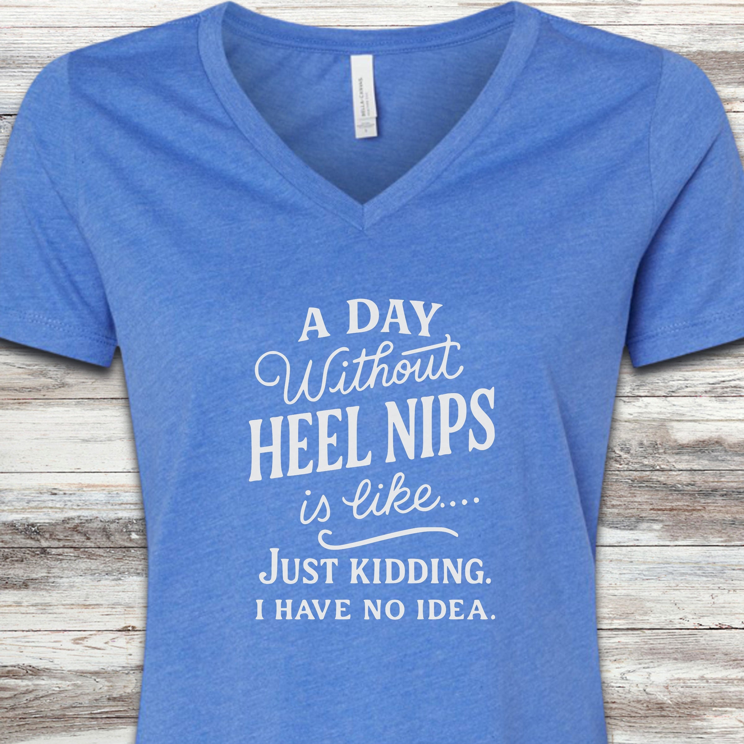 Australian Cattle Dog Days V-Neck Tee - Heather True Royal