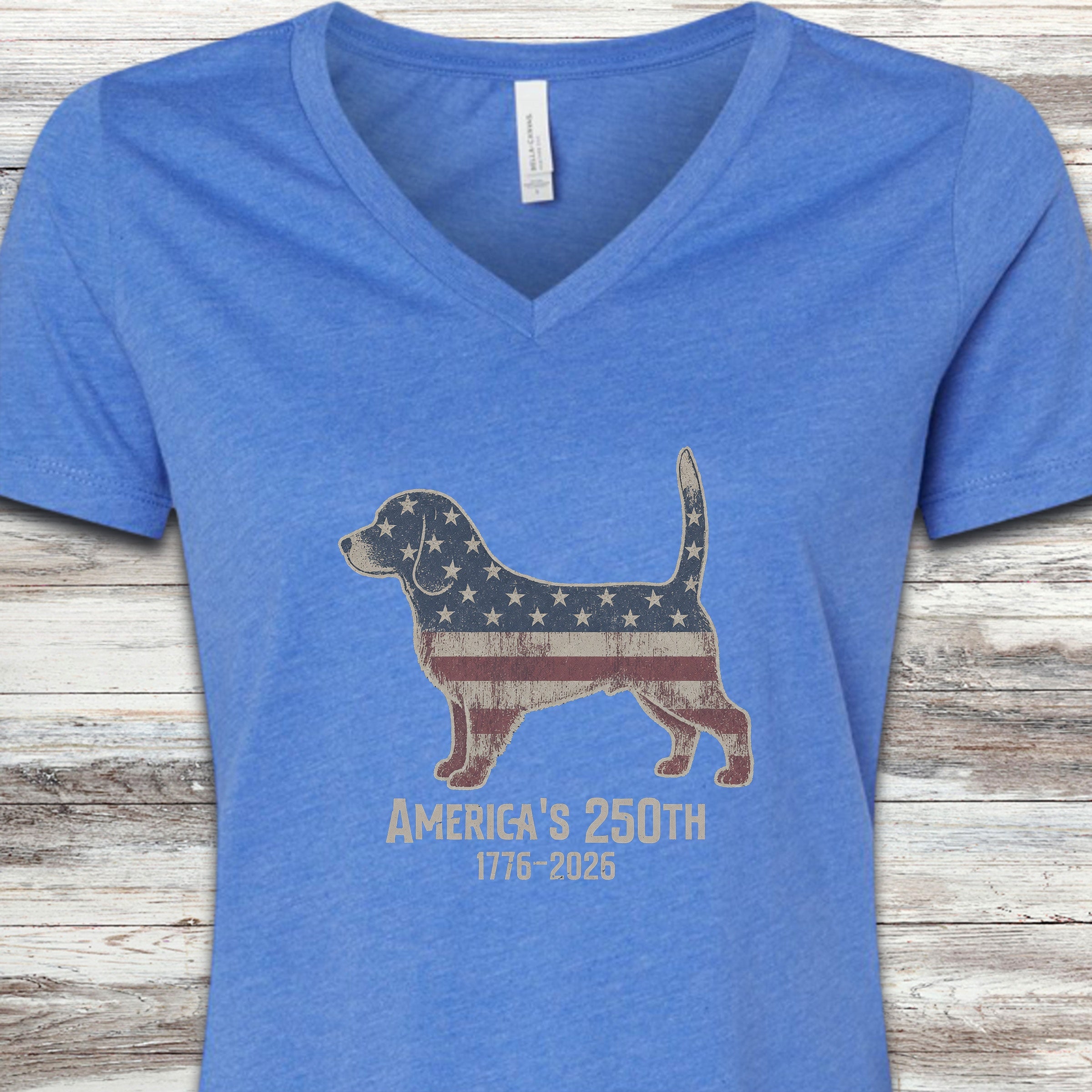Beagle 250 V-Neck Tee - Heather True Royal