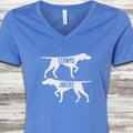 Clowns or Jokers Pointer V-Neck Tee - Heather True Royal