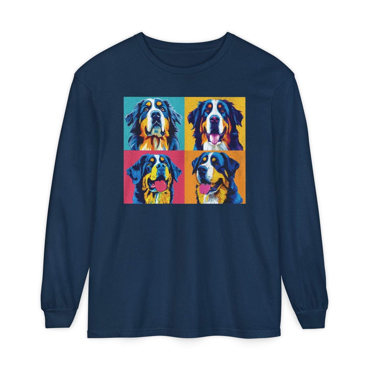 Bernese Mountain Dog Pop Art Long Sleeve Tee