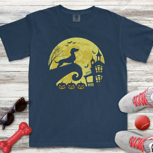 Dachshund Halloween Moon T-Shirt