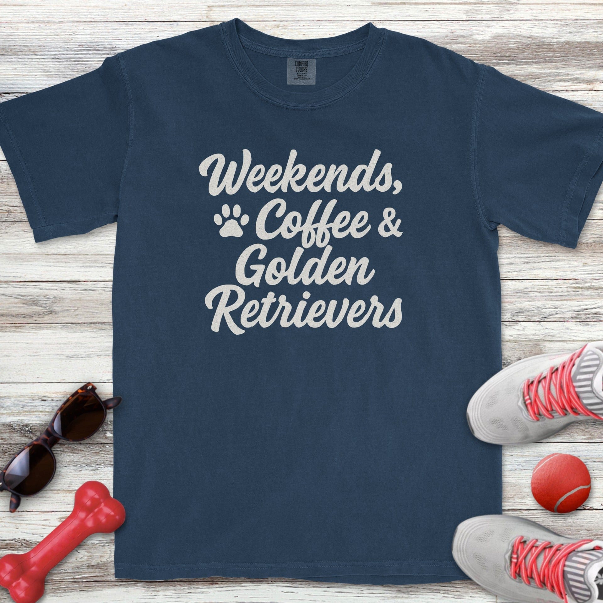 Weekends Coffee Golden Retrievers T-Shirt
