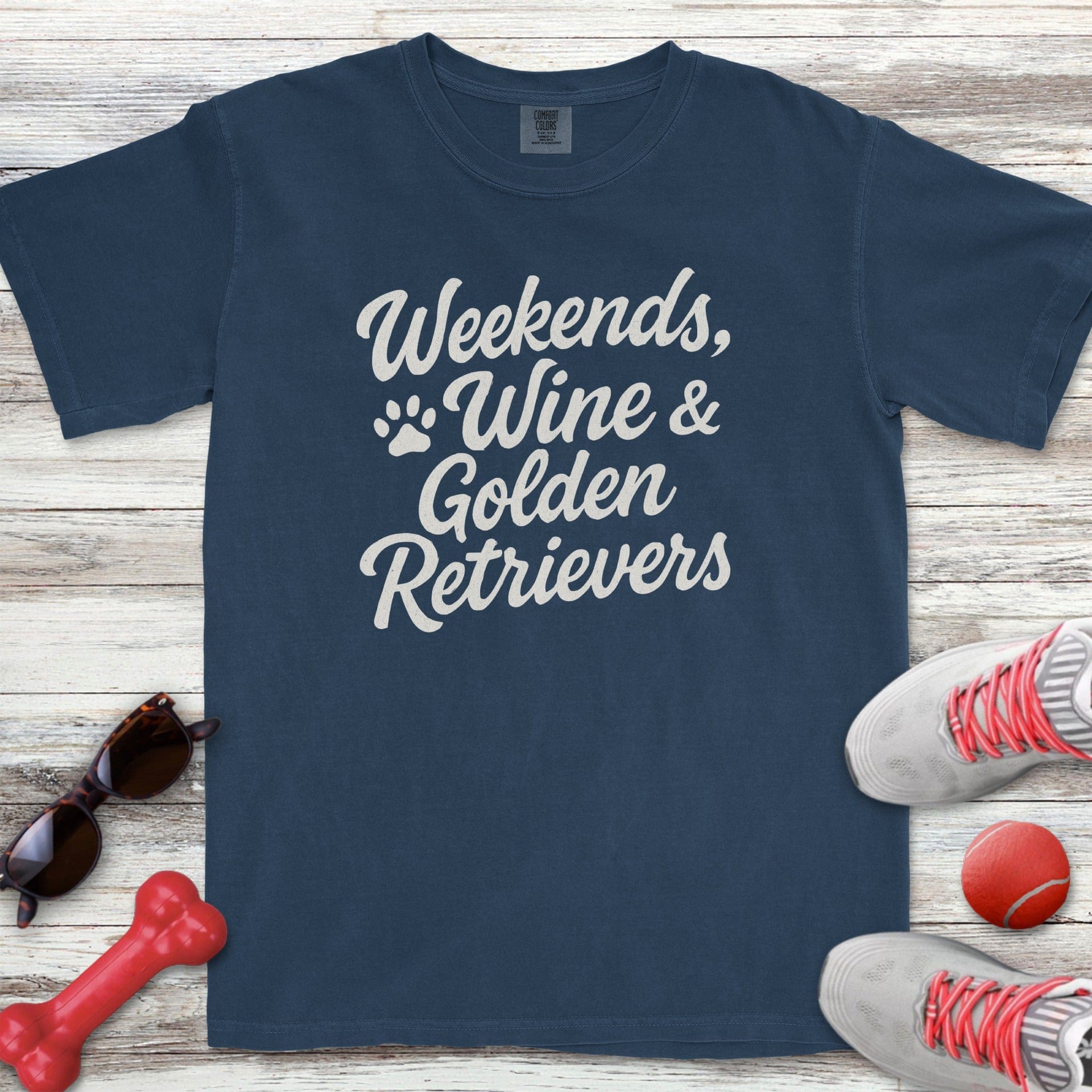 Weekends Wine Golden Retriever T-Shirt