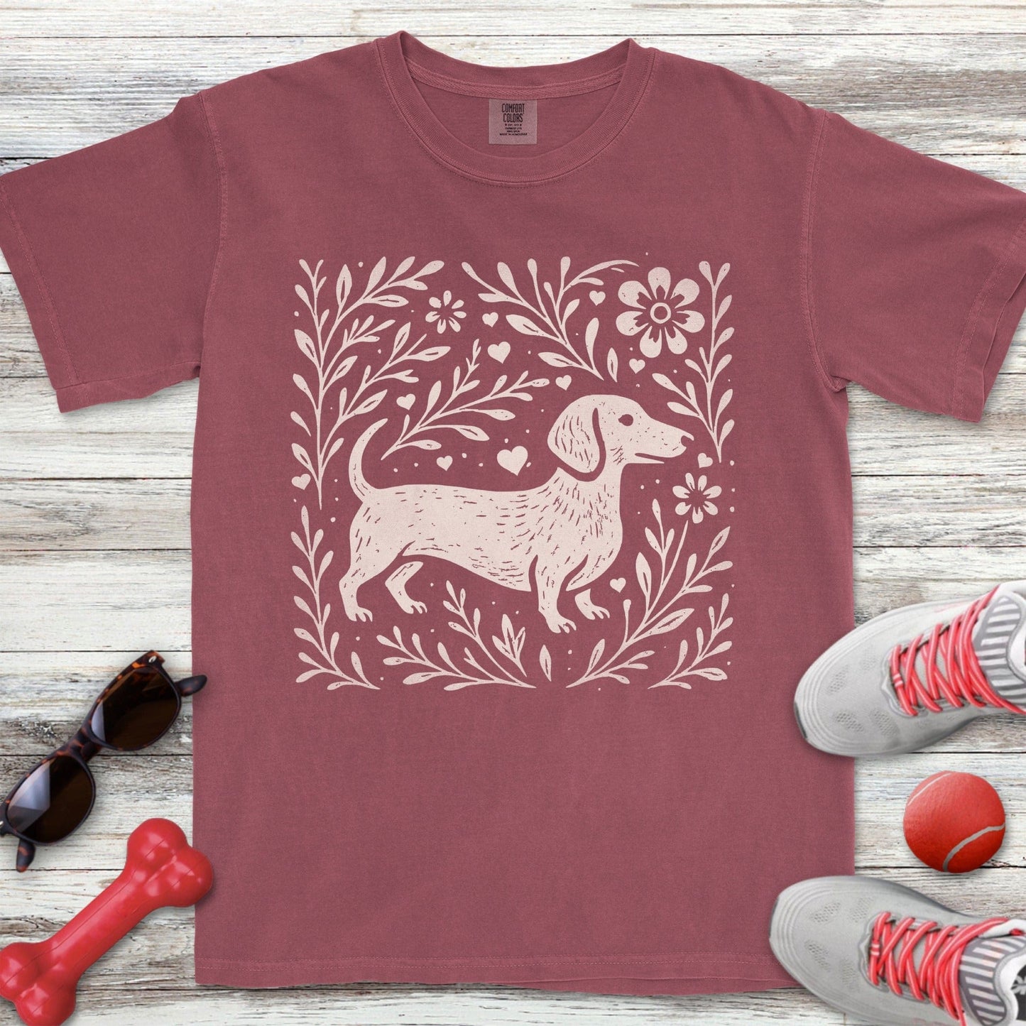 Linocut Dachshund T-Shirt