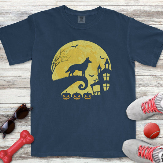 German Shepherd Halloween Moon T-Shirt