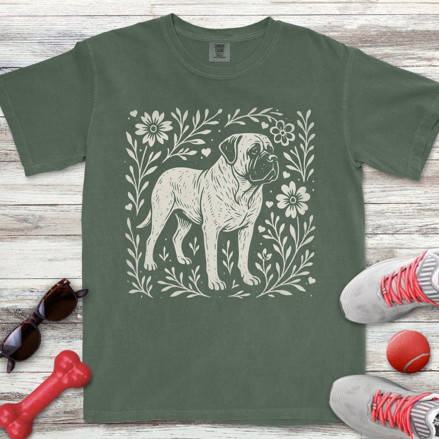 Linocut English Mastiff T-Shirt
