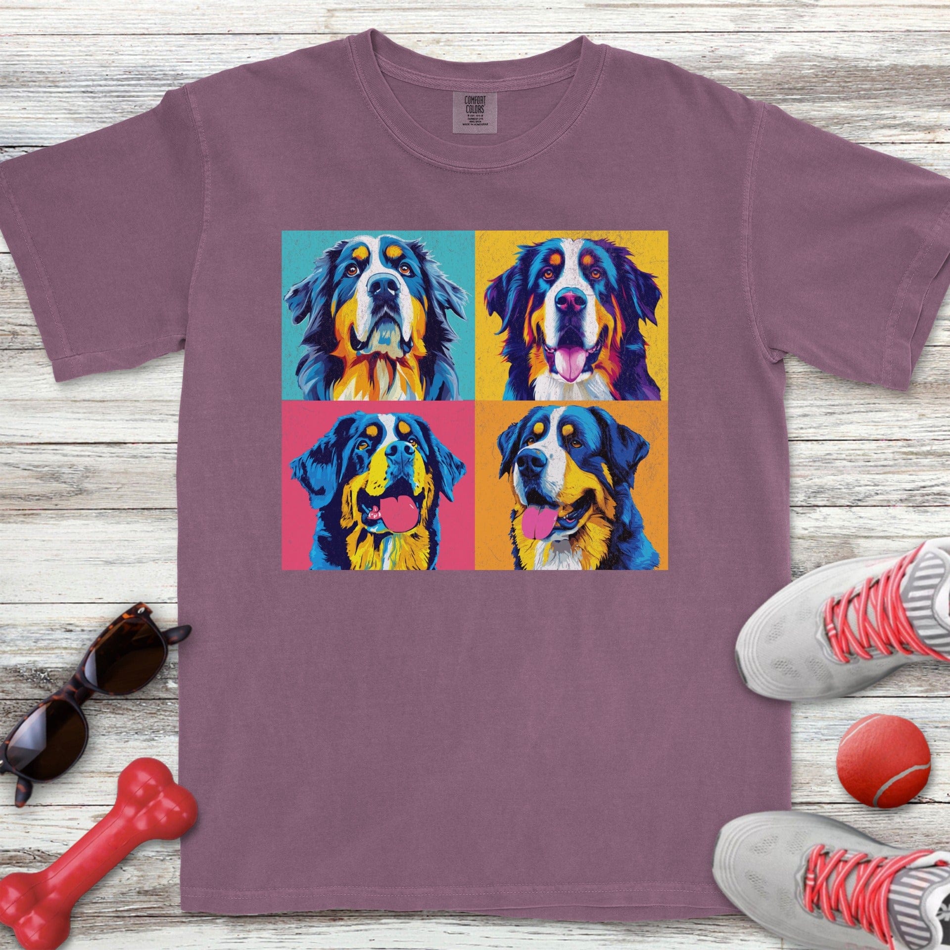 Bernese Mountain Dog Pop Art T-Shirt