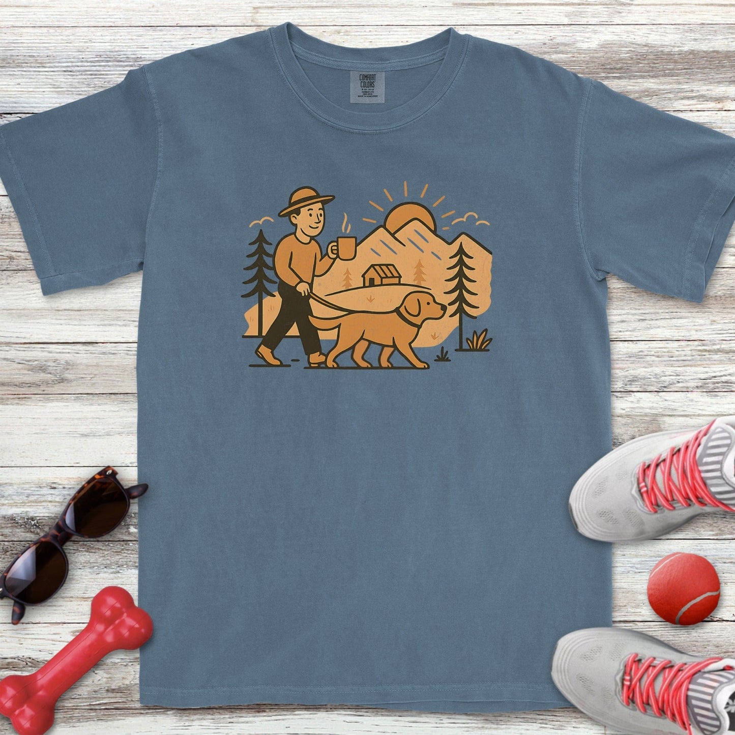 Morning Walk Lab Dad T-Shirt