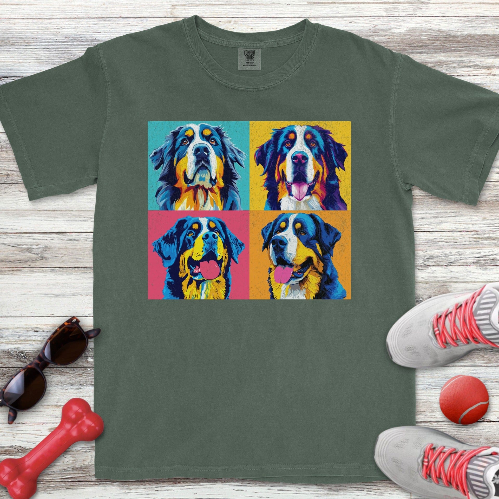Bernese Mountain Dog Pop Art T-Shirt