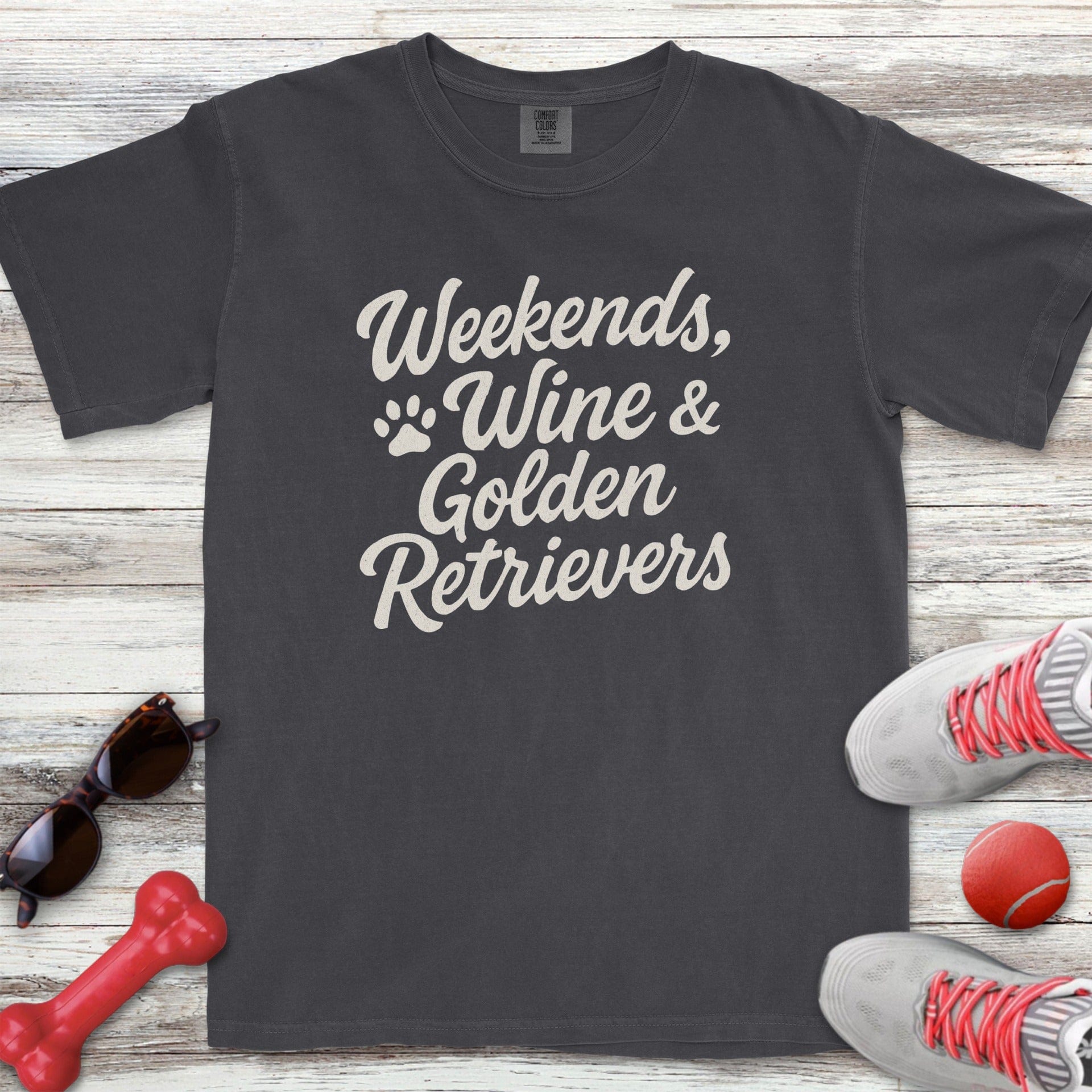 Weekends Wine Golden Retriever T-Shirt