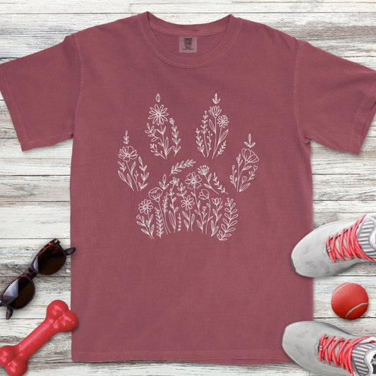 Floral Paw Print T-Shirt
