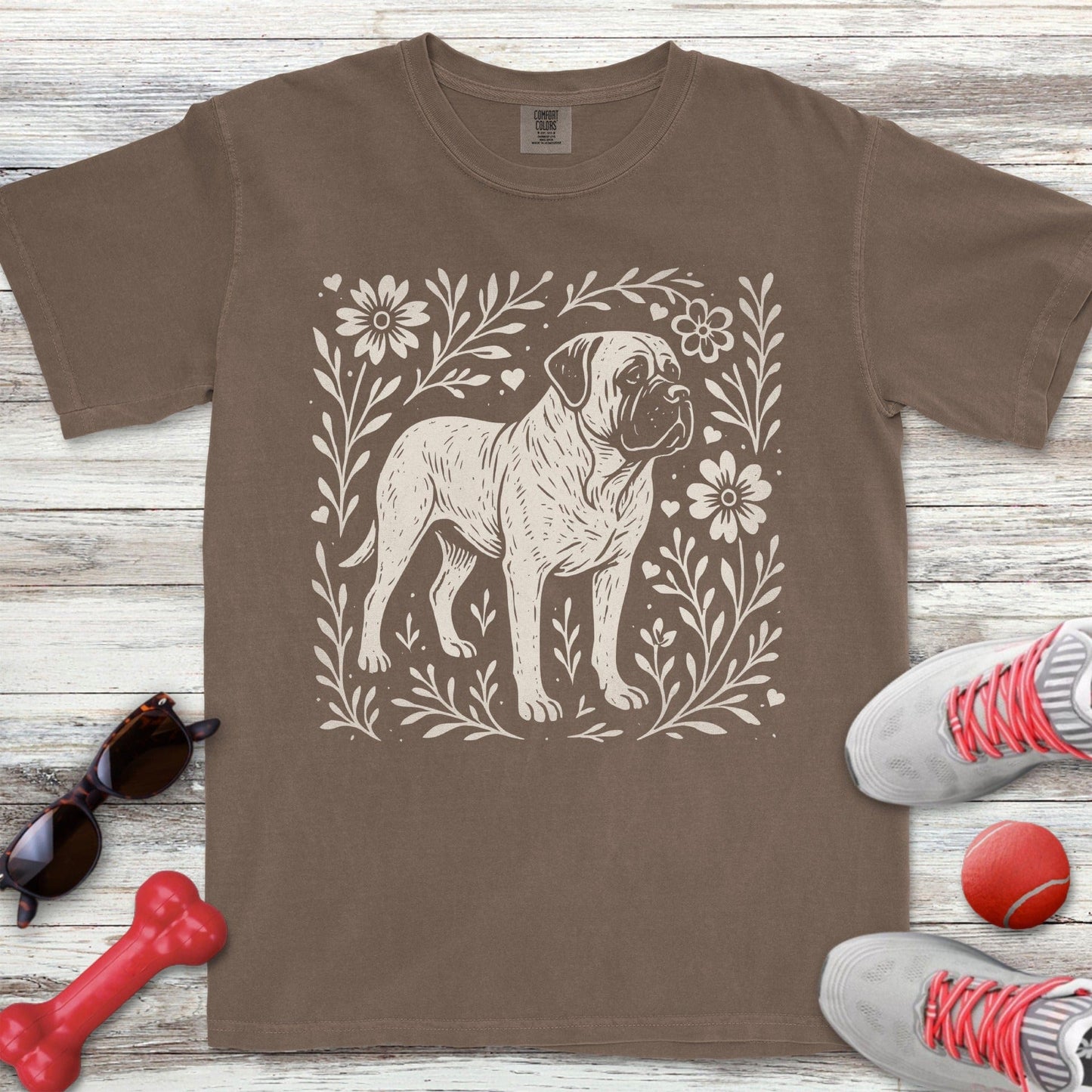 Linocut English Mastiff T-Shirt