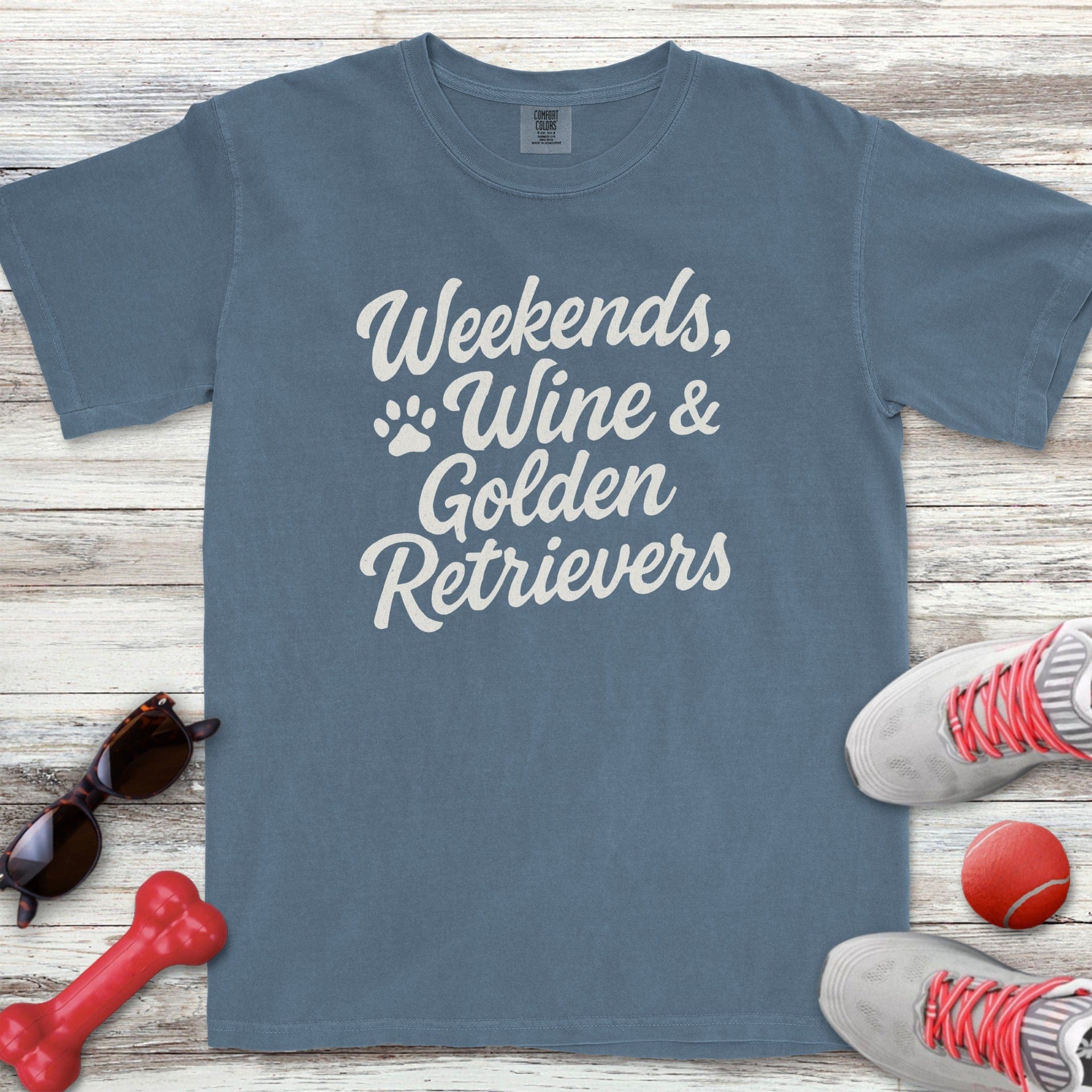 Weekends Wine Golden Retriever T-Shirt