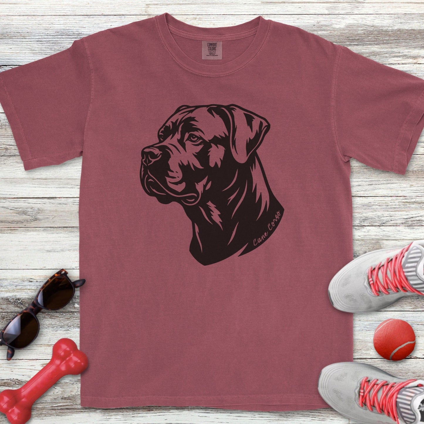 Cane Corso Woodcut Portrait T-Shirt