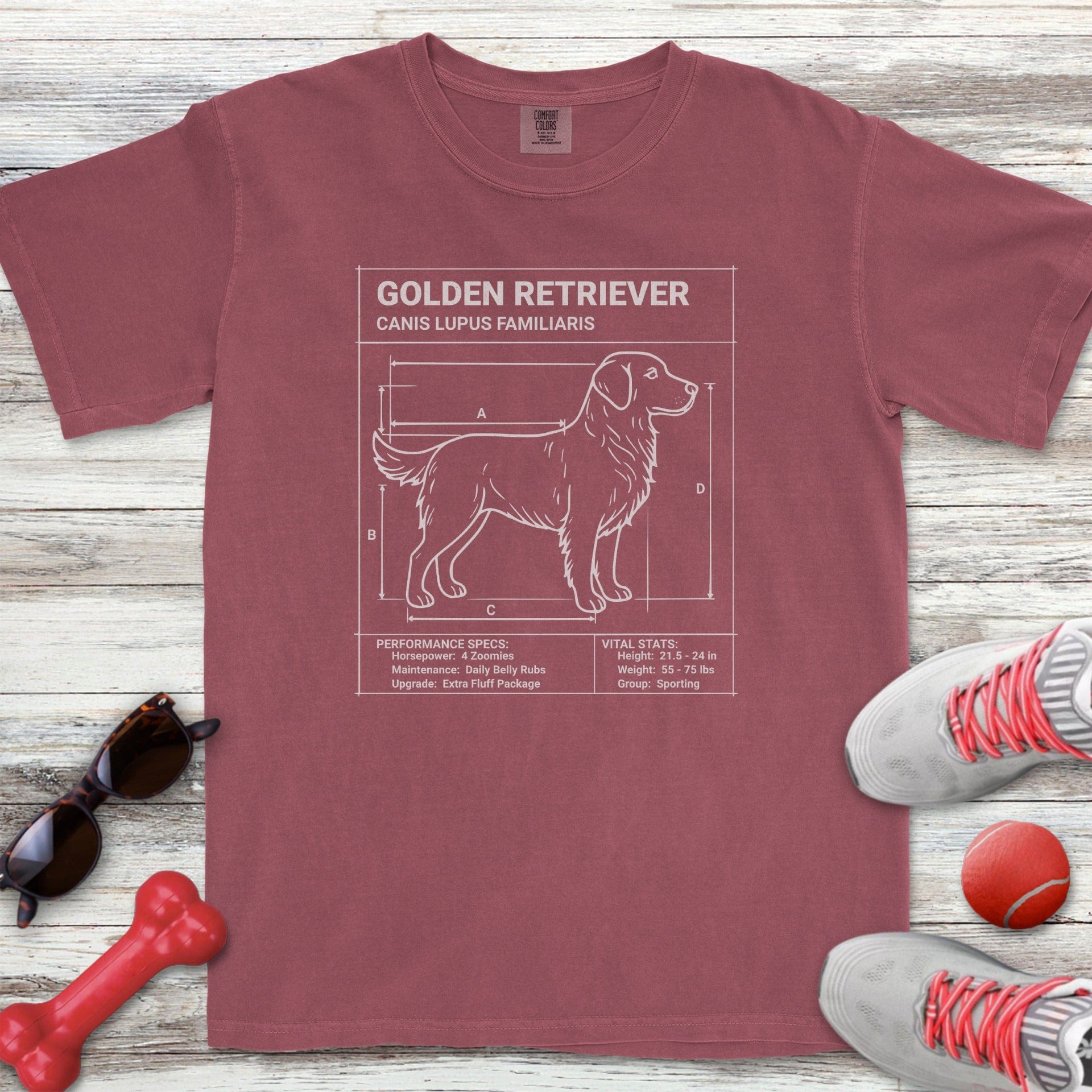 Golden Retriever Blueprint T-Shirt