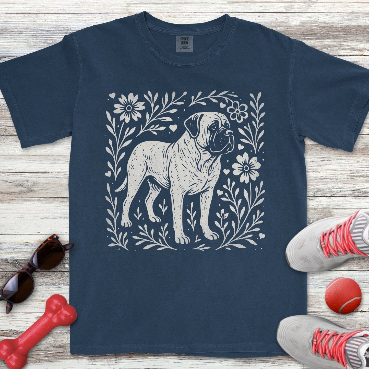 Linocut English Mastiff T-Shirt