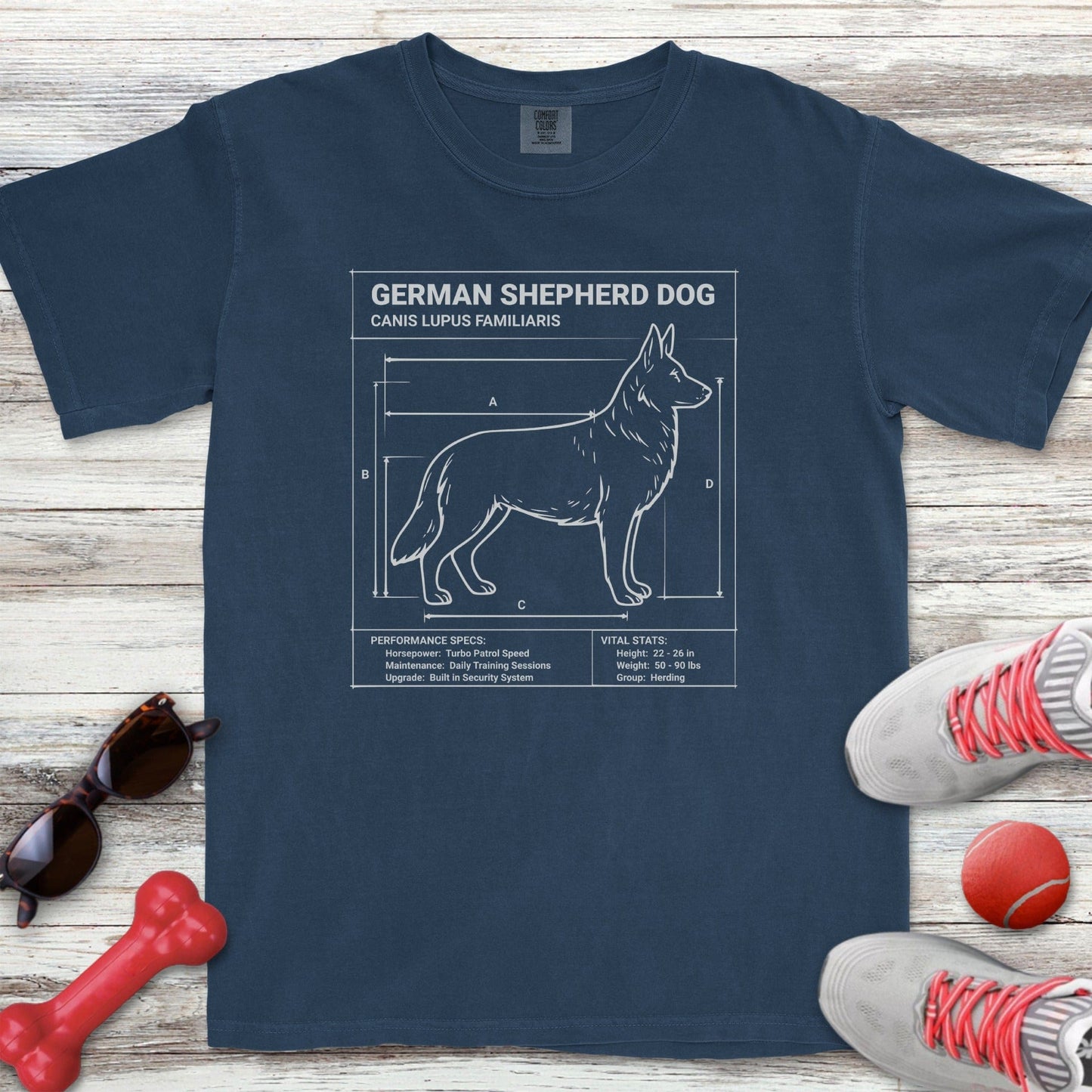 German Shepherd Blueprint T-Shirt