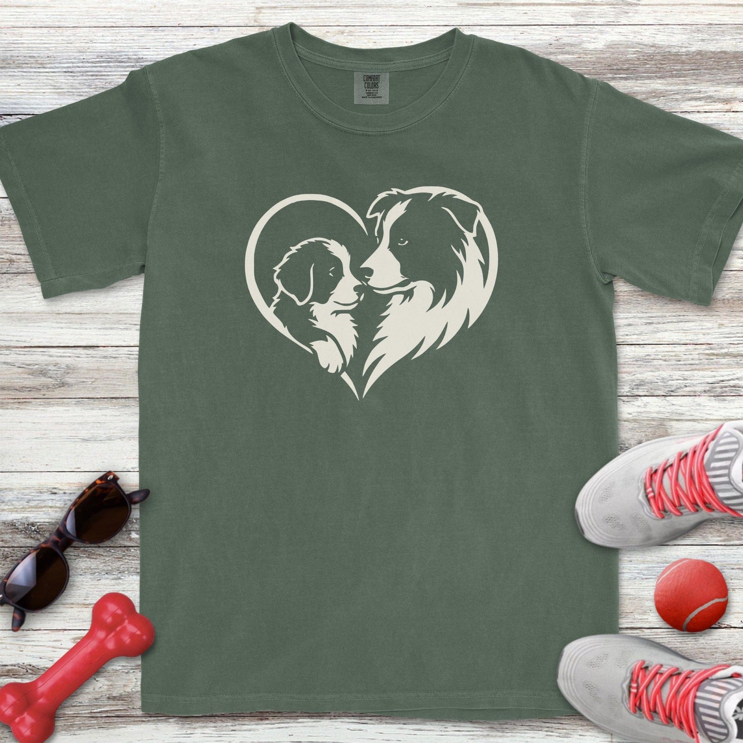Border Collie Heart Bond T-Shirt