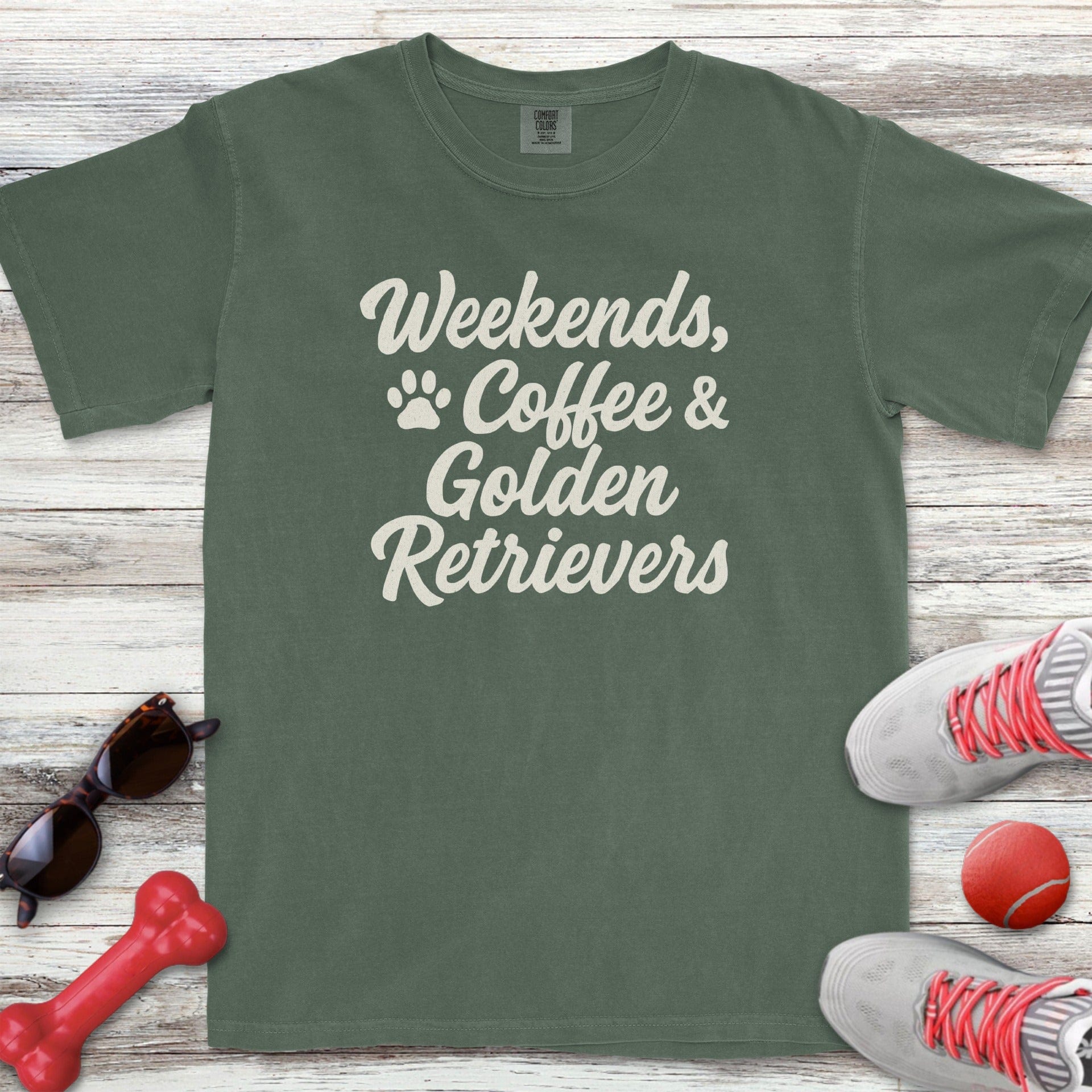 Weekends Coffee Golden Retrievers T-Shirt