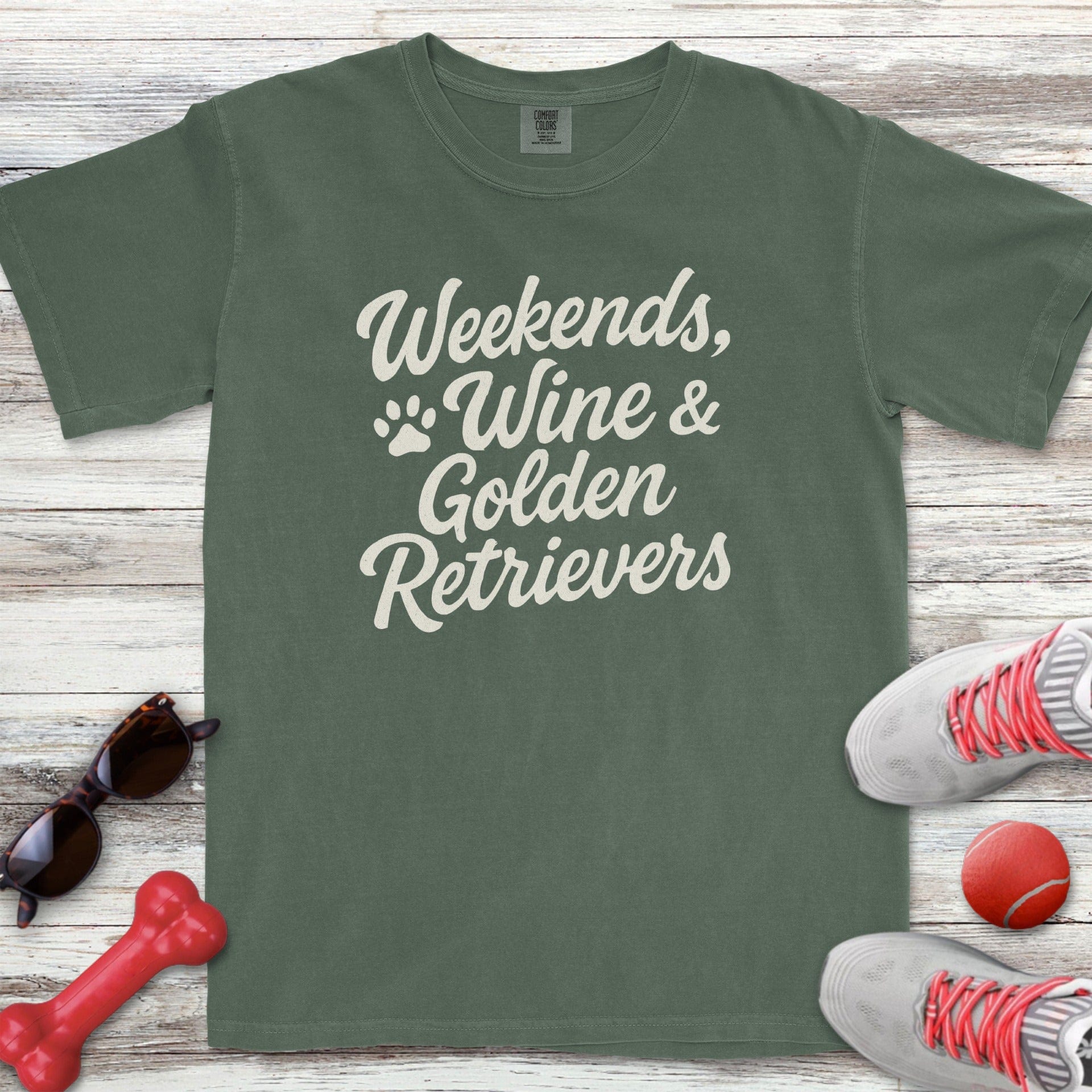 Weekends Wine Golden Retriever T-Shirt