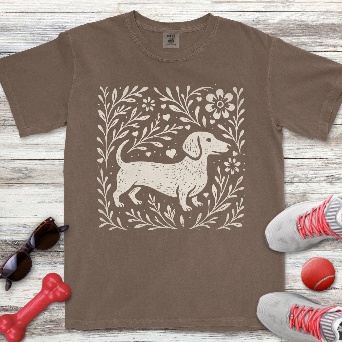 Linocut Dachshund T-Shirt