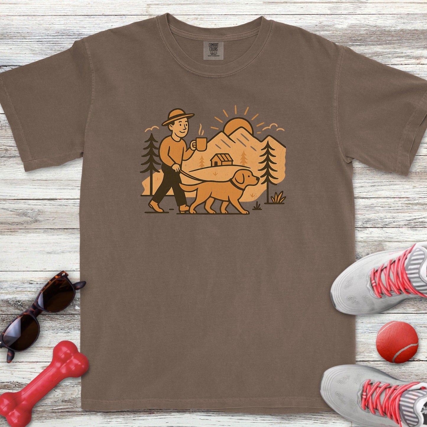 Morning Walk Lab Dad T-Shirt