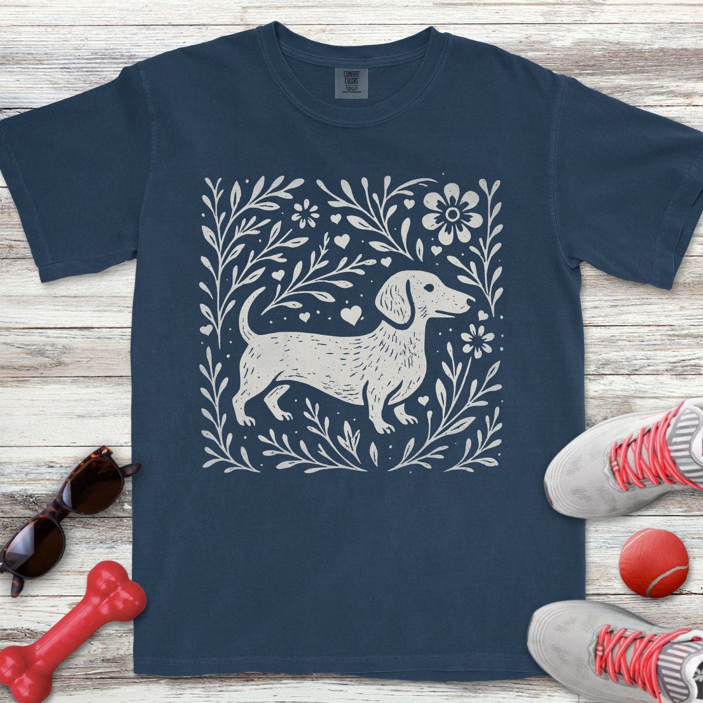 Linocut Dachshund T-Shirt