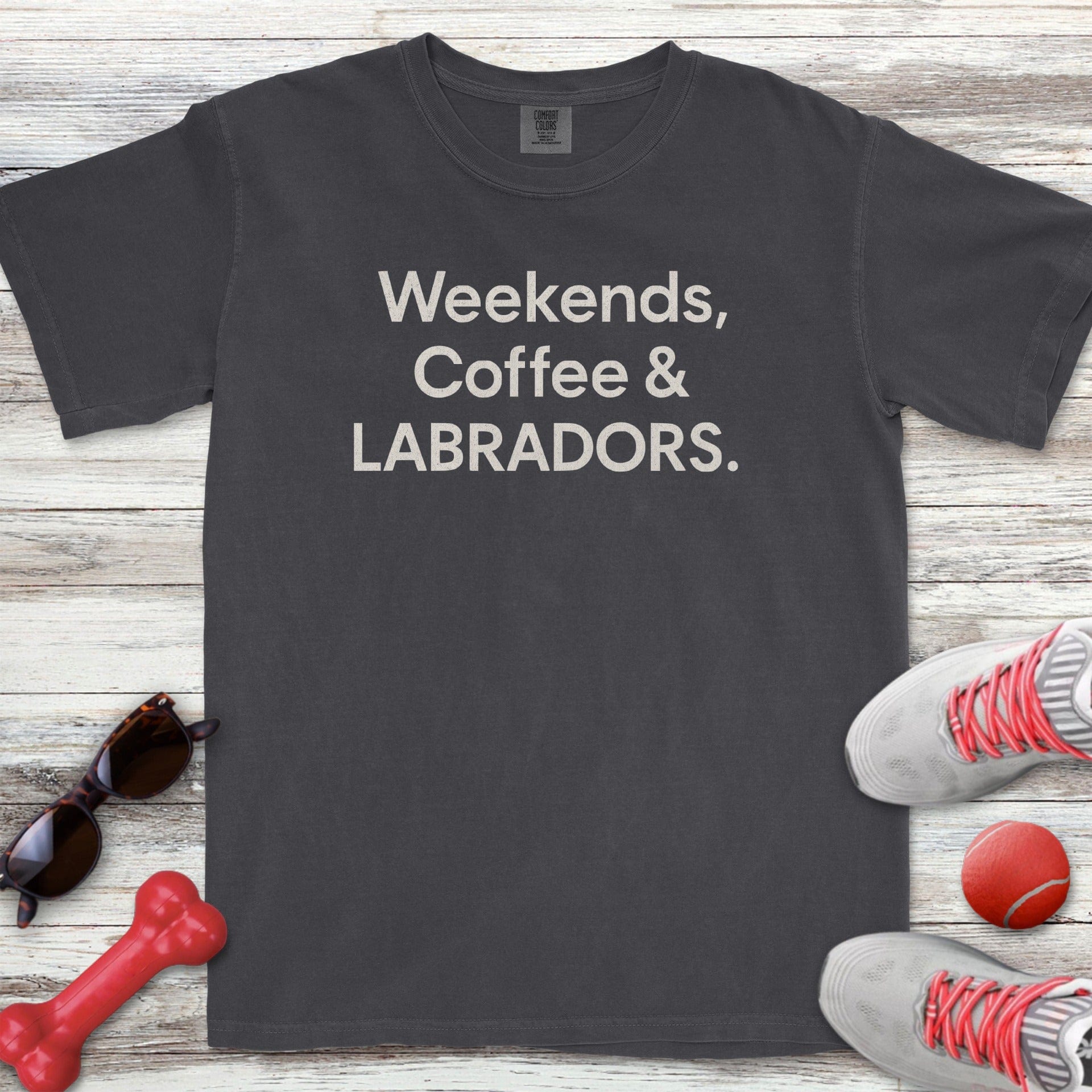 Weekends Coffee Labradors T-Shirt