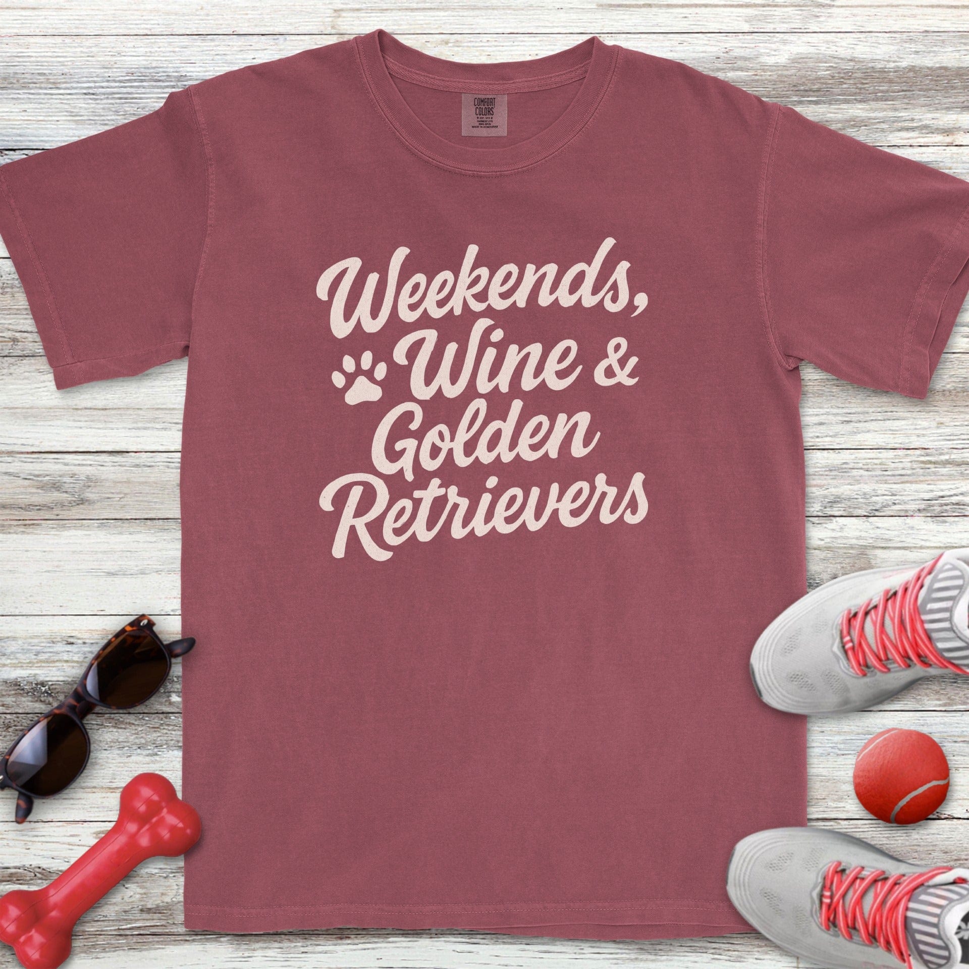 Weekends Wine Golden Retriever T-Shirt
