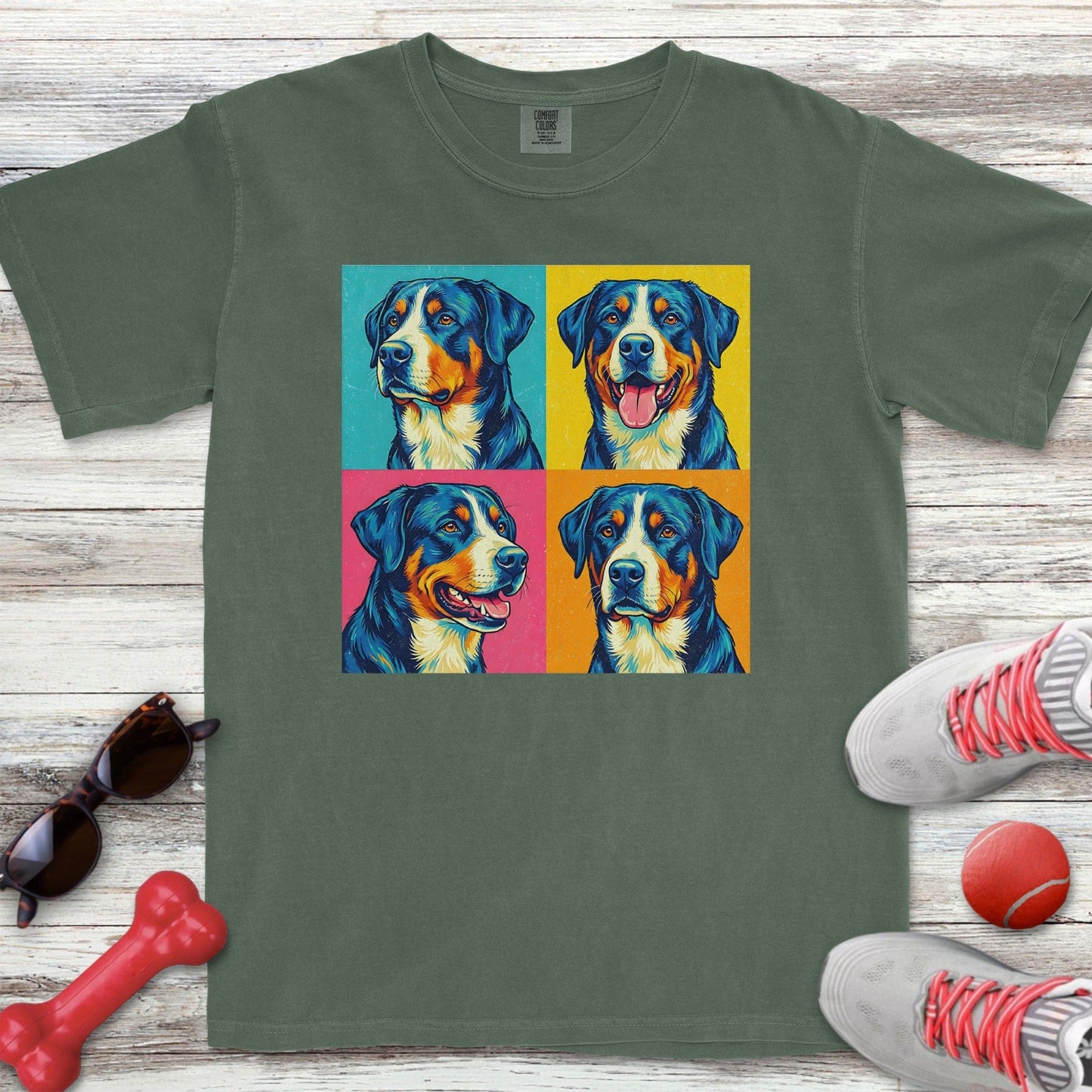 Swiss Mountain Dog Pop Art T-Shirt