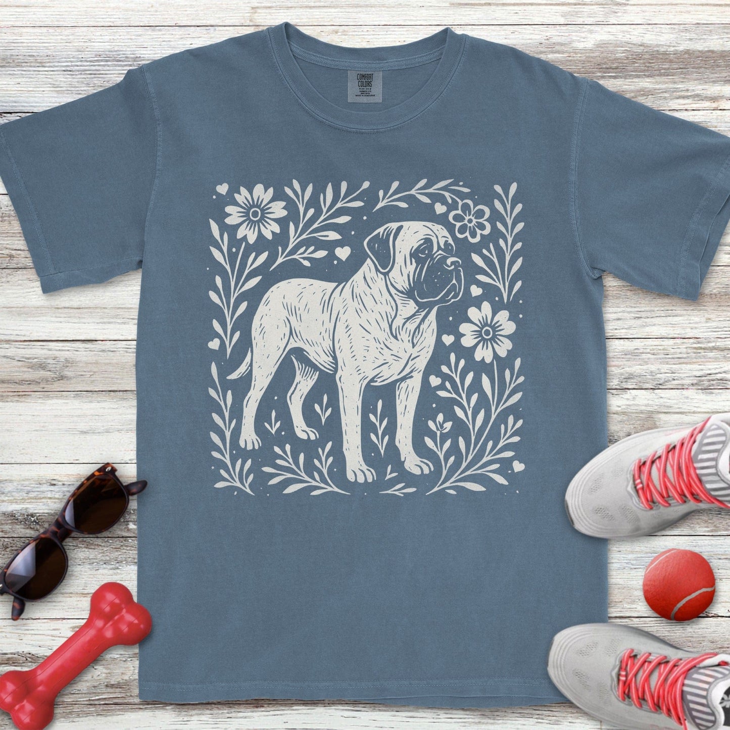 Linocut English Mastiff T-Shirt