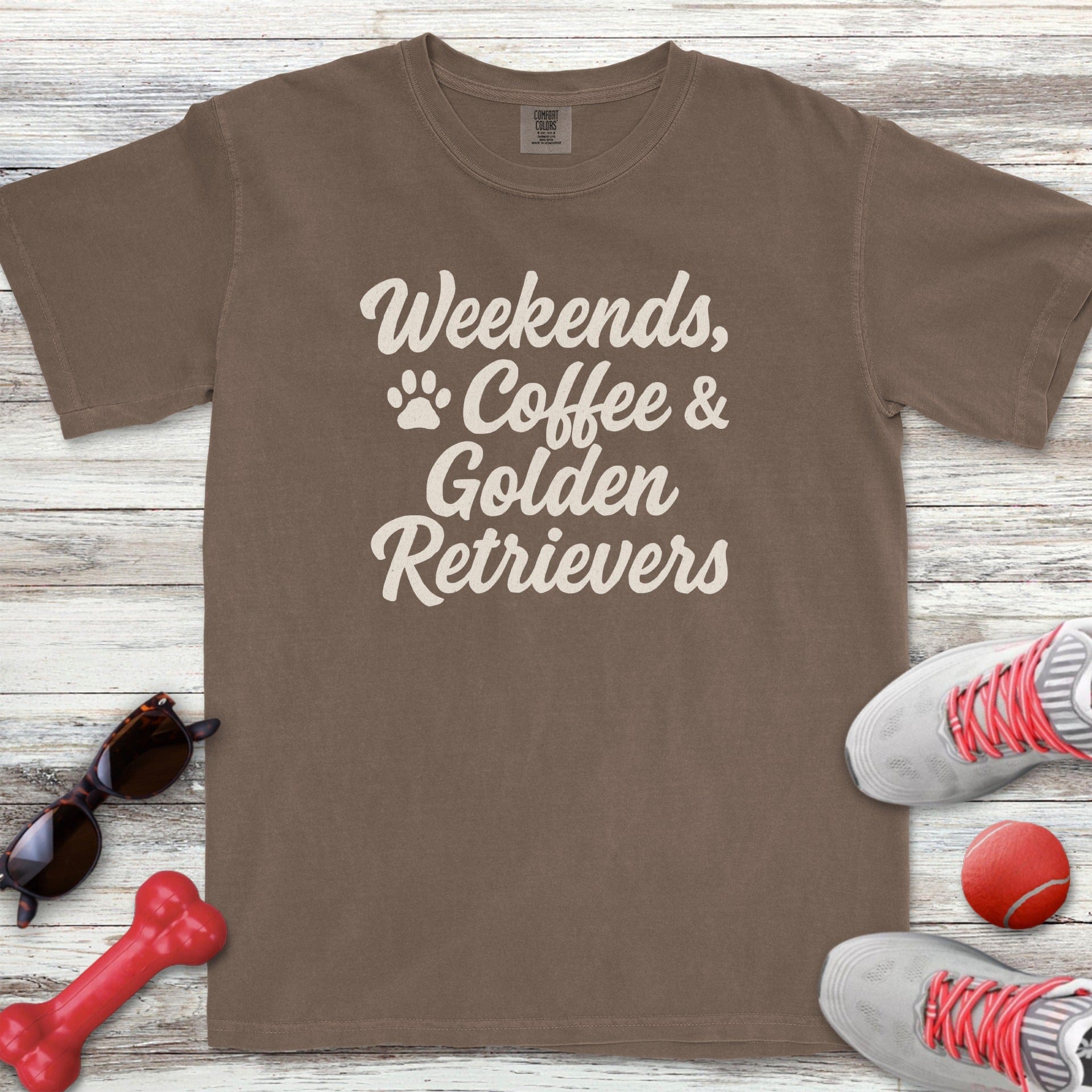 Weekends Coffee Golden Retrievers T-Shirt